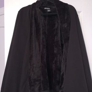 DKNY JEANS FAUX FUR CARDIGAN